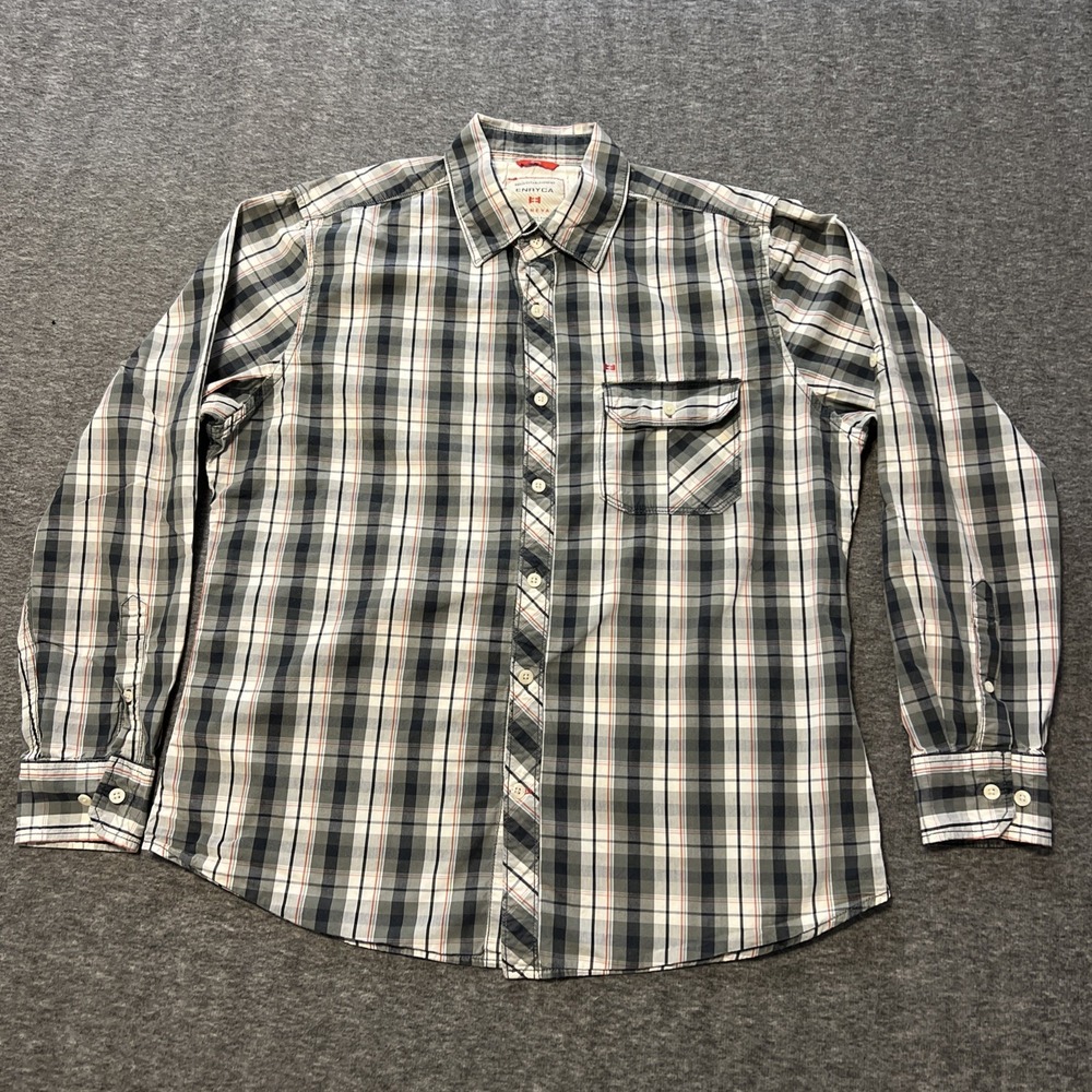 Enryca Swiss Styled Clothing Mens Shirt Size XL‎ Plaid Long Sleeve Button Down